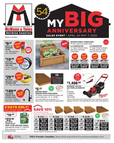 McMunn & Yates Building Supplies Flyer April 24 to May 7 McMunn & Yates Building Supplies Flyer April 24 to May 7
