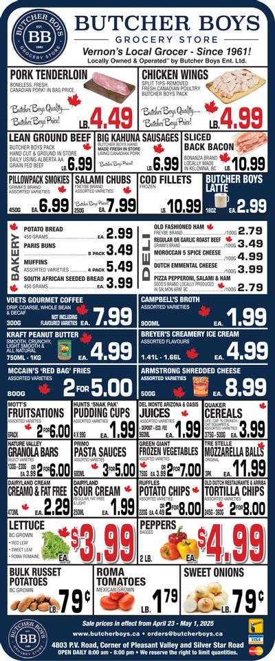Butcher Boys Grocery Store Flyer April 23 to May 1 Butcher Boys Grocery Store Flyer April 23 to May 1