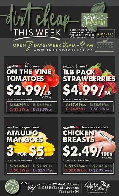 The Root Cellar Flyer April 24 to 30