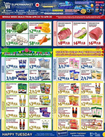 88 Supermarket Flyer April 24 to 30