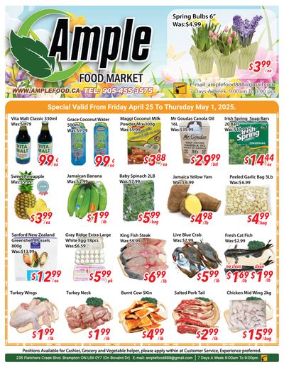 Ample Food Market (Brampton) Flyer April 25 to May 1 Ample Food Market (Brampton) Flyer April 25 to May 1