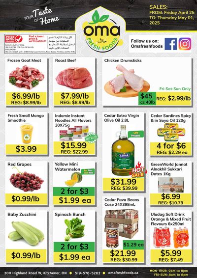 Oma Fresh Foods Flyer April 25 to May 1