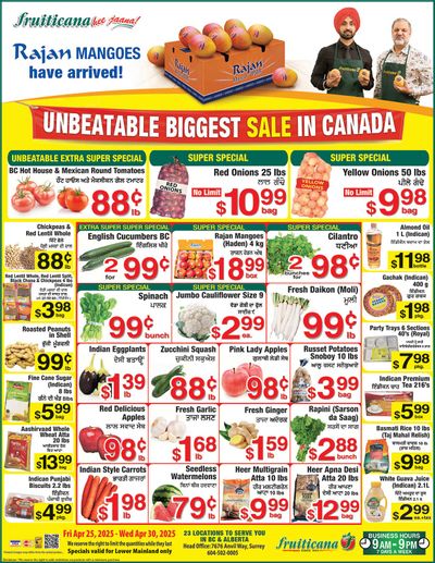 Fruiticana (Greater Vancouver) Flyer April 25 to 30