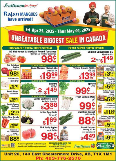 Fruiticana (Chestermere) Flyer April 25 to May 1