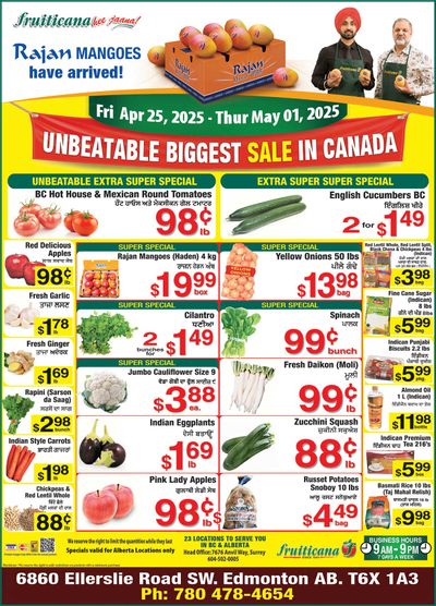 Fruiticana (Edmonton) Flyer April 25 to May 1