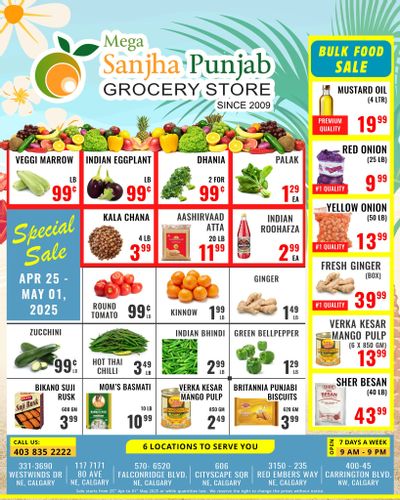 Sanjha Punjab Grocery Store Flyer April 25 to May 1