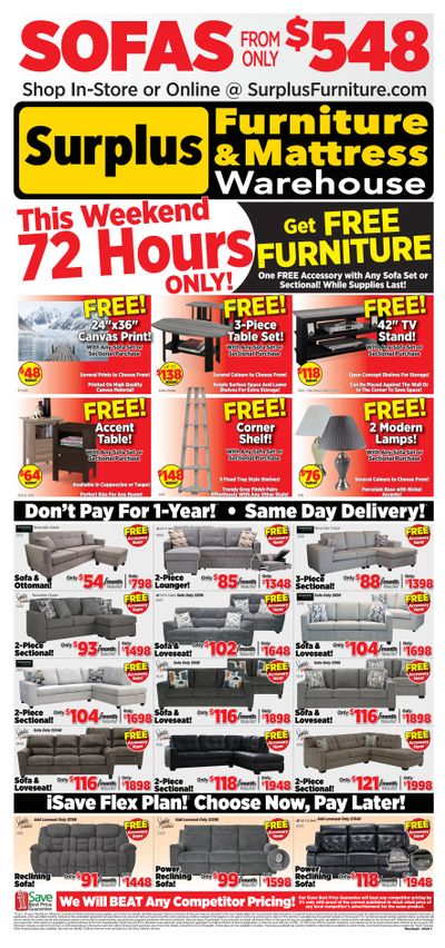 Surplus Furniture & Mattress Warehouse (Thunder Bay) Flyer April 28 to May 4