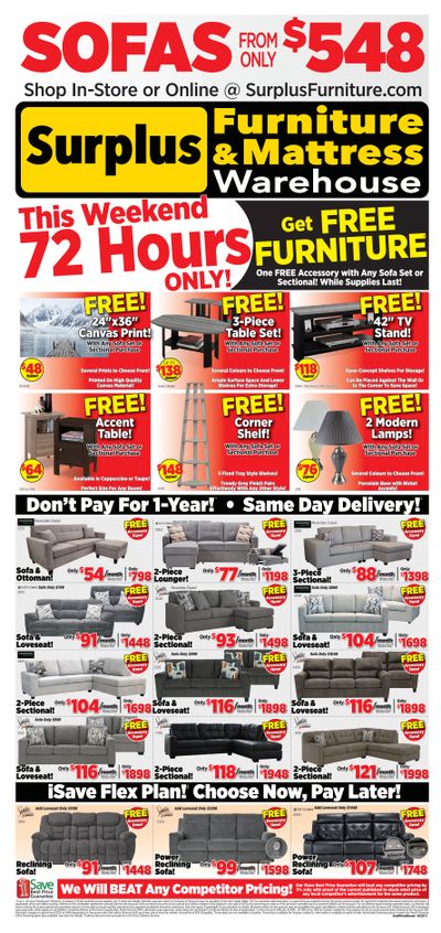 Surplus Furniture & Mattress Warehouse (Sudbury) Flyer April 28 to May 4