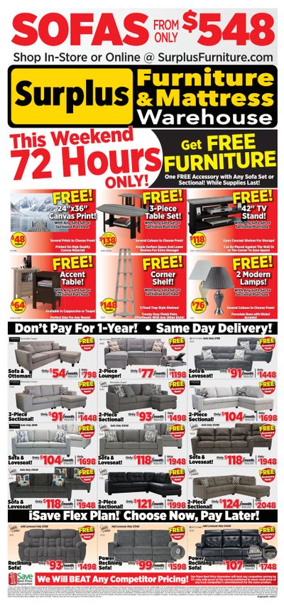 Surplus Furniture & Mattress Warehouse (Regina, Saskatoon, Prince Albert) Flyer April 28 to May 4