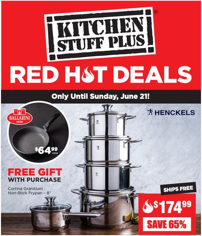 Kitchen Stuff Plus Canada Red Hot Deals: Save 65% on 10 Pc. Henckels Biarritz Cookware Set + More Deals
