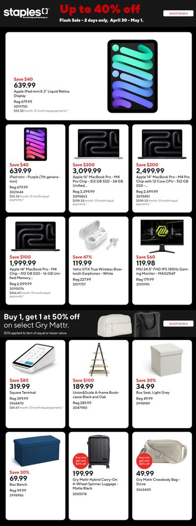 Staples Flyer April 30 to May 6 Staples Flyer April 30 to May 6