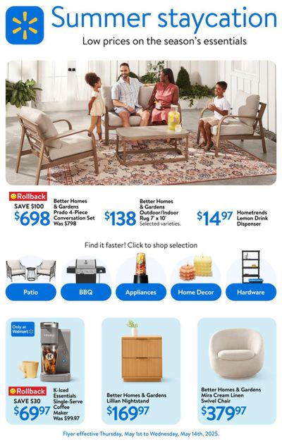 Walmart Summer Staycation Flyer May 1 to 14