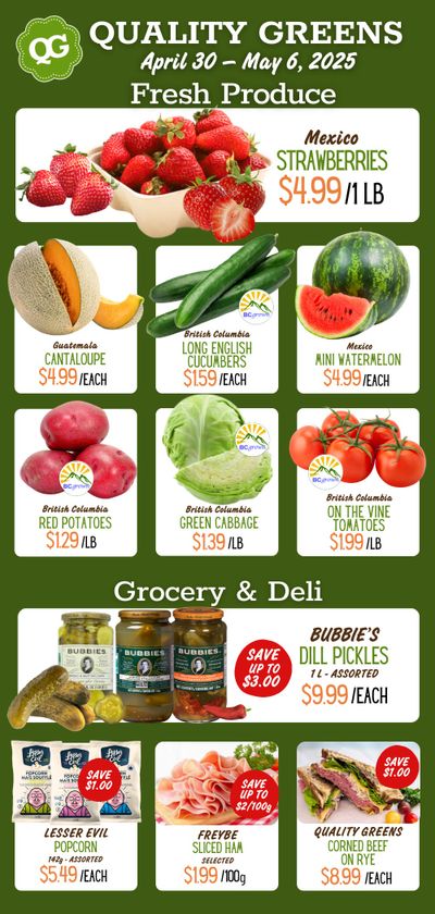 Quality Greens Flyer April 30 to May 6 Quality Greens Flyer April 30 to May 6