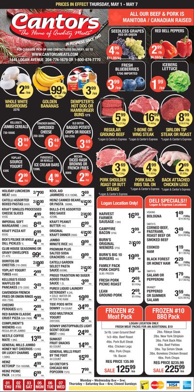 Cantor's Meats Flyer May 1 to 7