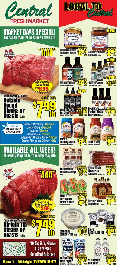 Central Fresh Market Flyer May 1 to 8