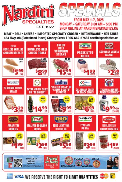 Nardini Specialties Flyer May 1 to 7