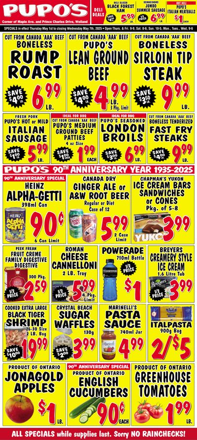Pupo's Food Market Flyer May 1 to 7