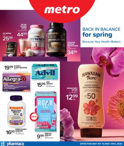 Metro (ON) Pharmacy Flyer May 1 to 14
