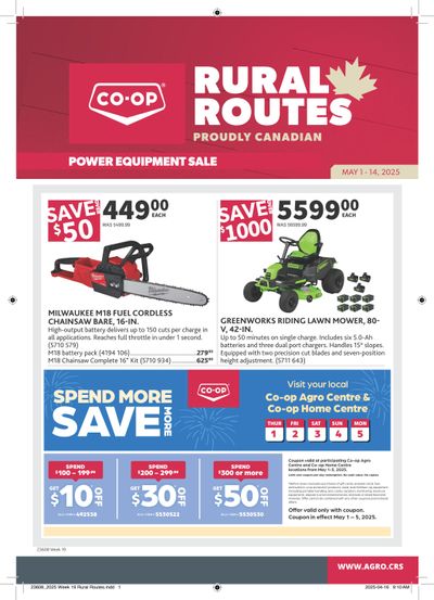 Co-op (West) Rural Routes Flyer May 1 to 14 Co-op (West) Rural Routes Flyer May 1 to 14