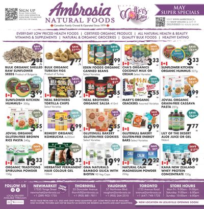 Ambrosia Natural Foods Flyer May 1 to 31 Ambrosia Natural Foods Flyer May 1 to 31