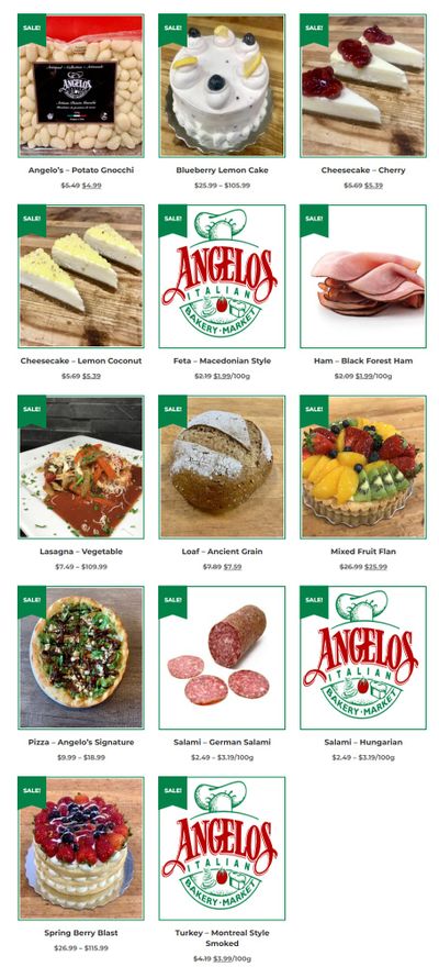 Angelo's Italian Bakery Monthly Specials May 1 to 31 Angelo's Italian Bakery Monthly Specials May 1 to 31