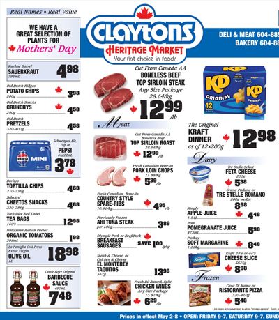 Claytons Heritage Market Flyer May 2 to 8