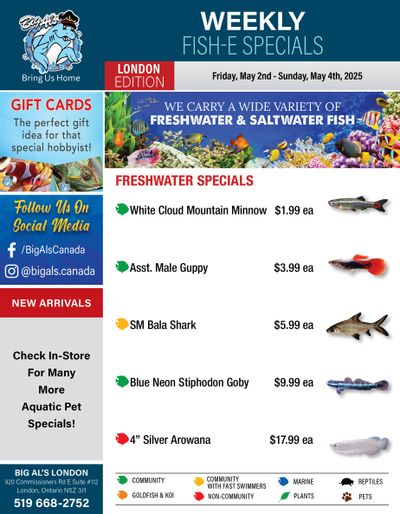 Big Al's (London) Weekend Specials May 2 to 4