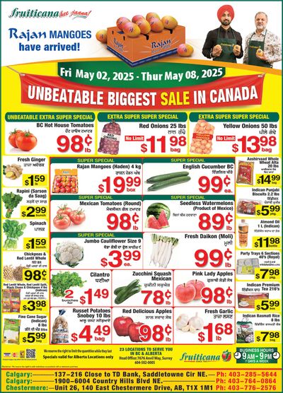 Fruiticana (Calgary) Flyer May 2 to 8