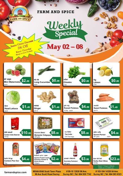 Farm And Spice Grocers Flyer May 2 to 8