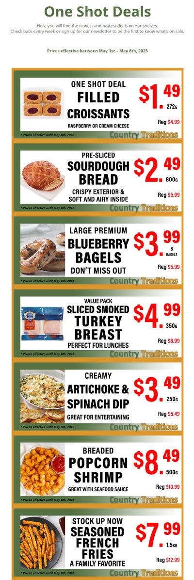 Country Traditions One-Shot Deals Flyer May 1 to 8