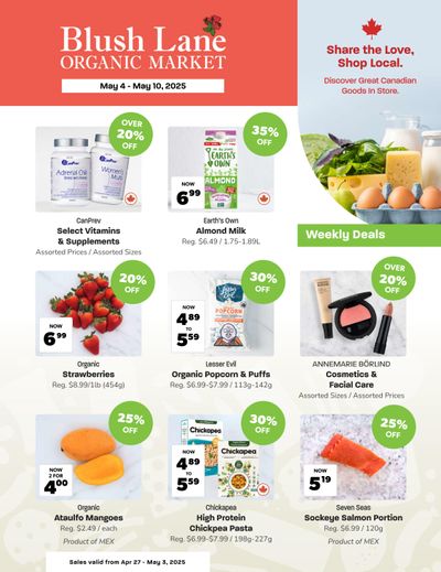 Blush Lane Organic Market Flyer May 4 to 10