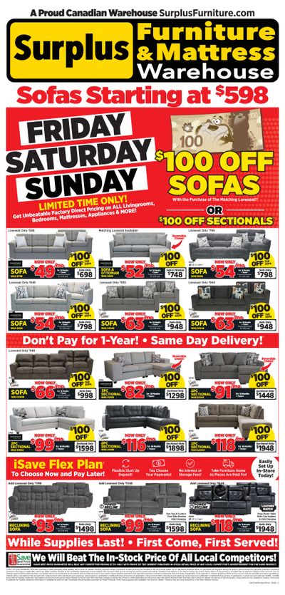 Surplus Furniture & Mattress Warehouse (Dartmouth, Charlottetown, Moncton, Saint John, Fredericton) Flyer May 5 to 11