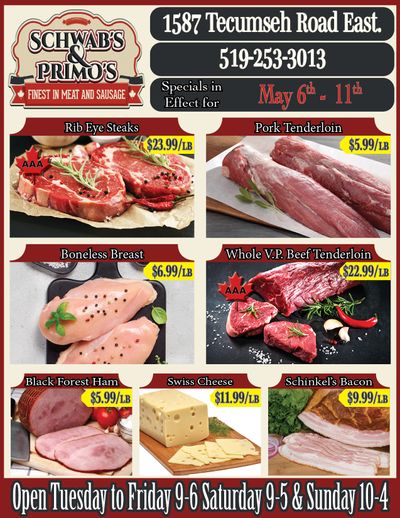 Schwab's & Primo's Flyer May 6 to 11 Schwab's & Primo's Flyer May 6 to 11