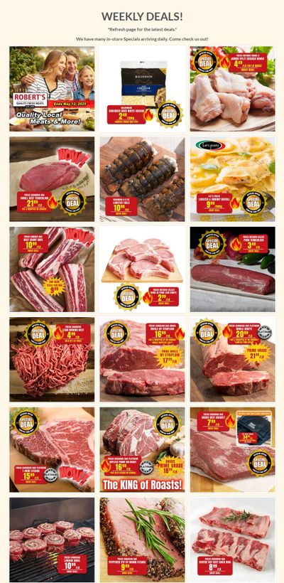 Robert's Fresh and Boxed Meats Flyer May 5 to 12 Robert's Fresh and Boxed Meats Flyer May 5 to 12