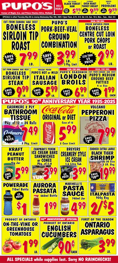 Pupo's Food Market Flyer May 8 to 14 Pupo's Food Market Flyer May 8 to 14