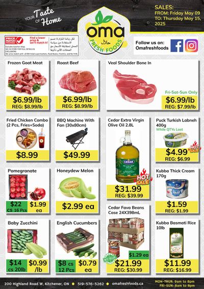 Oma Fresh Foods Flyer May 9 to 15 Oma Fresh Foods Flyer May 9 to 15