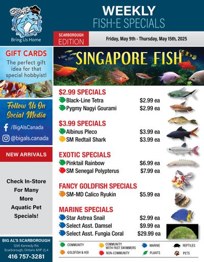Big Al's (Scarborough) Weekly Specials May 9 to 15