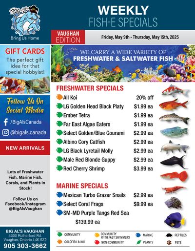 Big Al's (Vaughan) Weekly Specials May 9 to 15