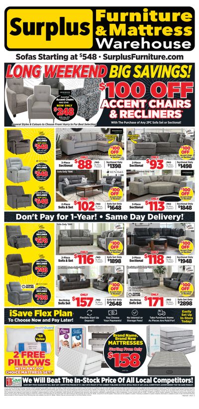 Surplus Furniture & Mattress Warehouse (Thunder Bay) Flyer May 12 to 18