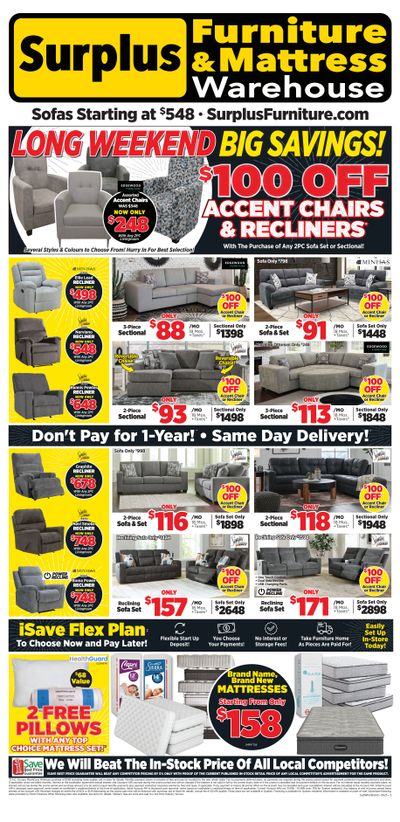 Surplus Furniture & Mattress Warehouse (Sudbury) Flyer May 12 to 18