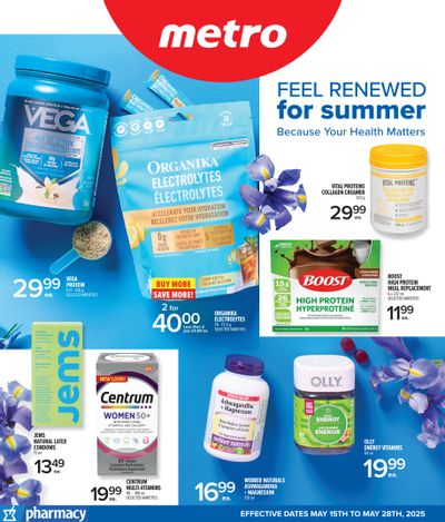 Metro (ON) Pharmacy Flyer May 15 to 28