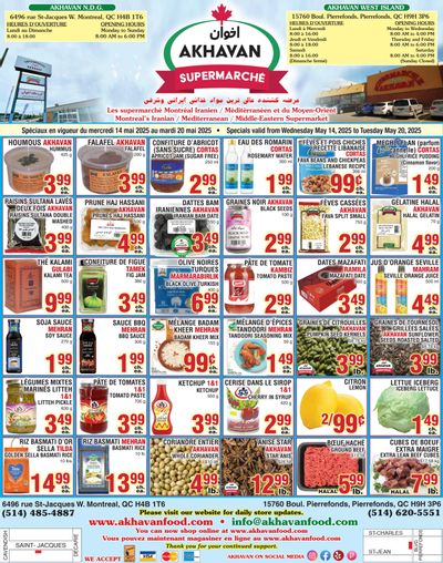 Akhavan Supermarche Flyer May 14 to 20 Akhavan Supermarche Flyer May 14 to 20