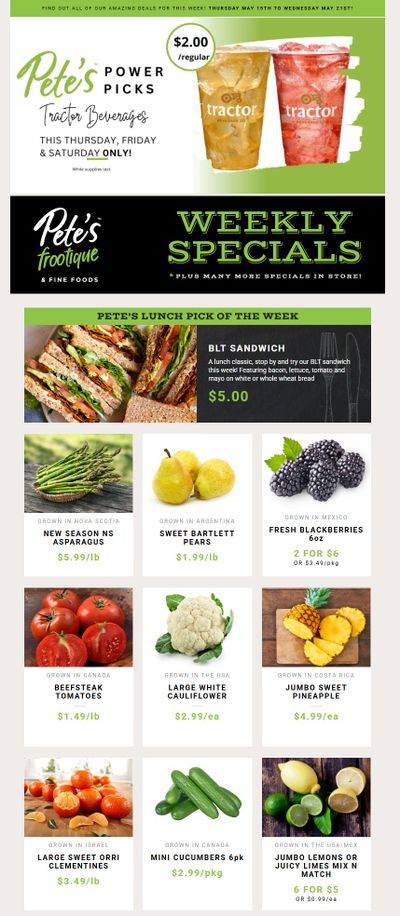 Pete's Fine Foods Flyer May 15 to 21 Pete's Fine Foods Flyer May 15 to 21