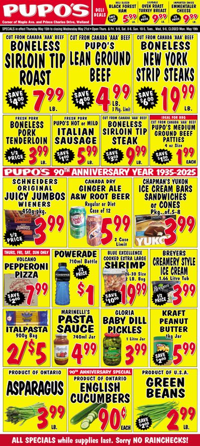 Pupo's Food Market Flyer May 15 to 21 Pupo's Food Market Flyer May 15 to 21