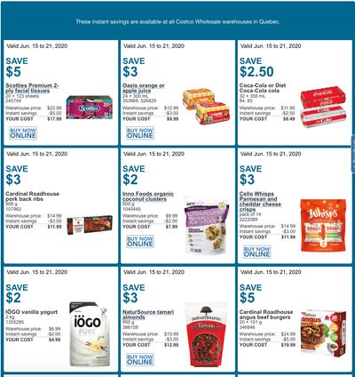 Costco Canada More Savings Weekly Coupons/Flyers for: Quebec, June 15 – 21