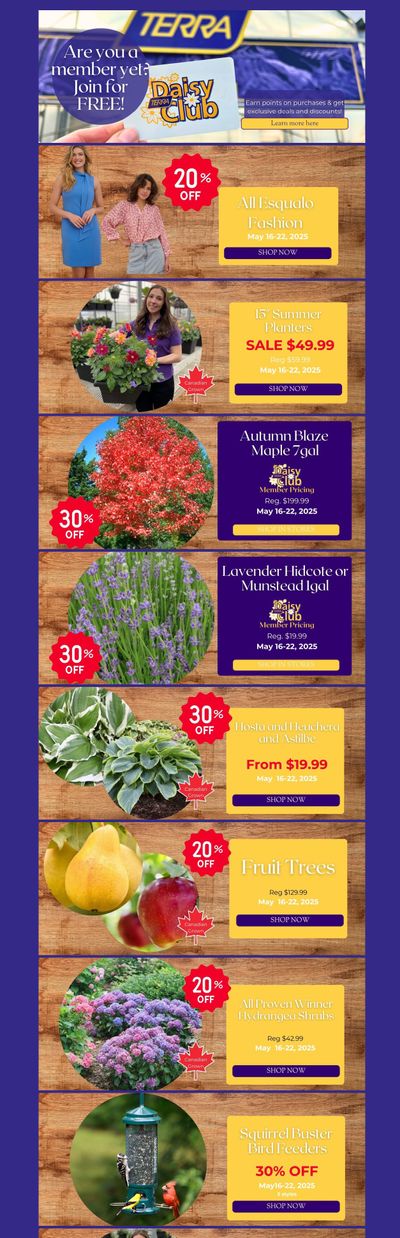 Terra Greenhouses Flyer May 16 to 22 Terra Greenhouses Flyer May 16 to 22
