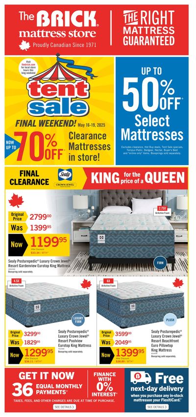 The Brick Mattress Store Flyer May 16 to 19