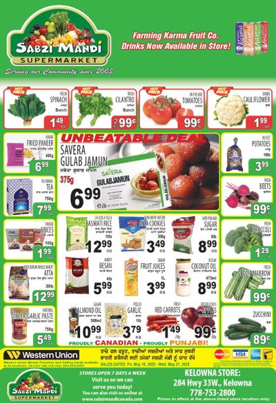 Sabzi Mandi Supermarket (Kelowna) Flyer May 16 to 21
