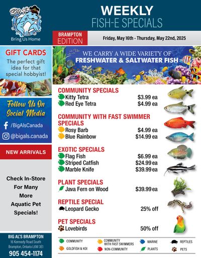 Big Al's (Brampton) Weekly Specials May 16 to 22