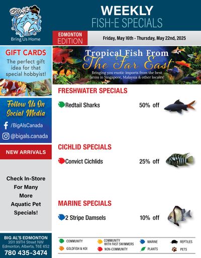 Big Al's (Edmonton) Weekly Specials May 16 to 22